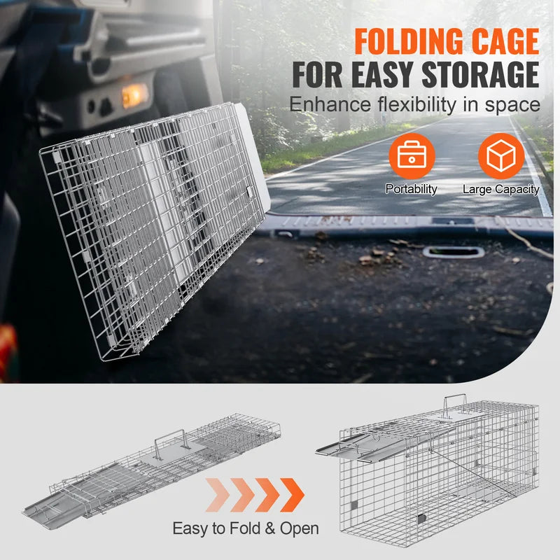 Humane Animal Trap Cage for Cats, Squirrels, Raccoons, and Small Wildlife