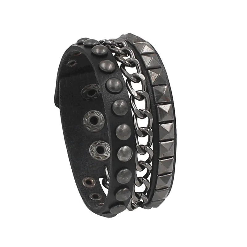 Gothic Punk Retro Multi Chain Bracelet for Halloween Cosplay & Parties