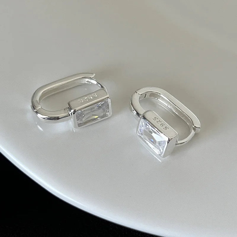 Sterling Silver Geometric Stud Earrings for Women - Versatile Jewelry Gift