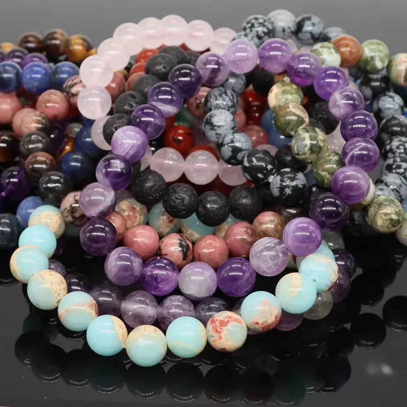 Natural Stone Beaded Bracelet for Men & Women Chakra Healing Crystal Jewelry