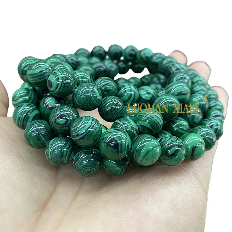 Natural Jade Imitate Kunzite Tourmaline Amber Loose Round Beads for Jewelry Making