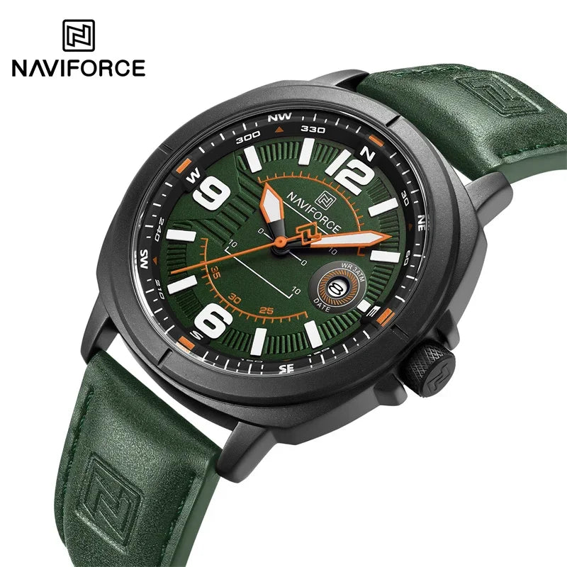 Men's Quartz Watch 3ATM Waterproof Shockproof Leather Casual Business Wristwatch