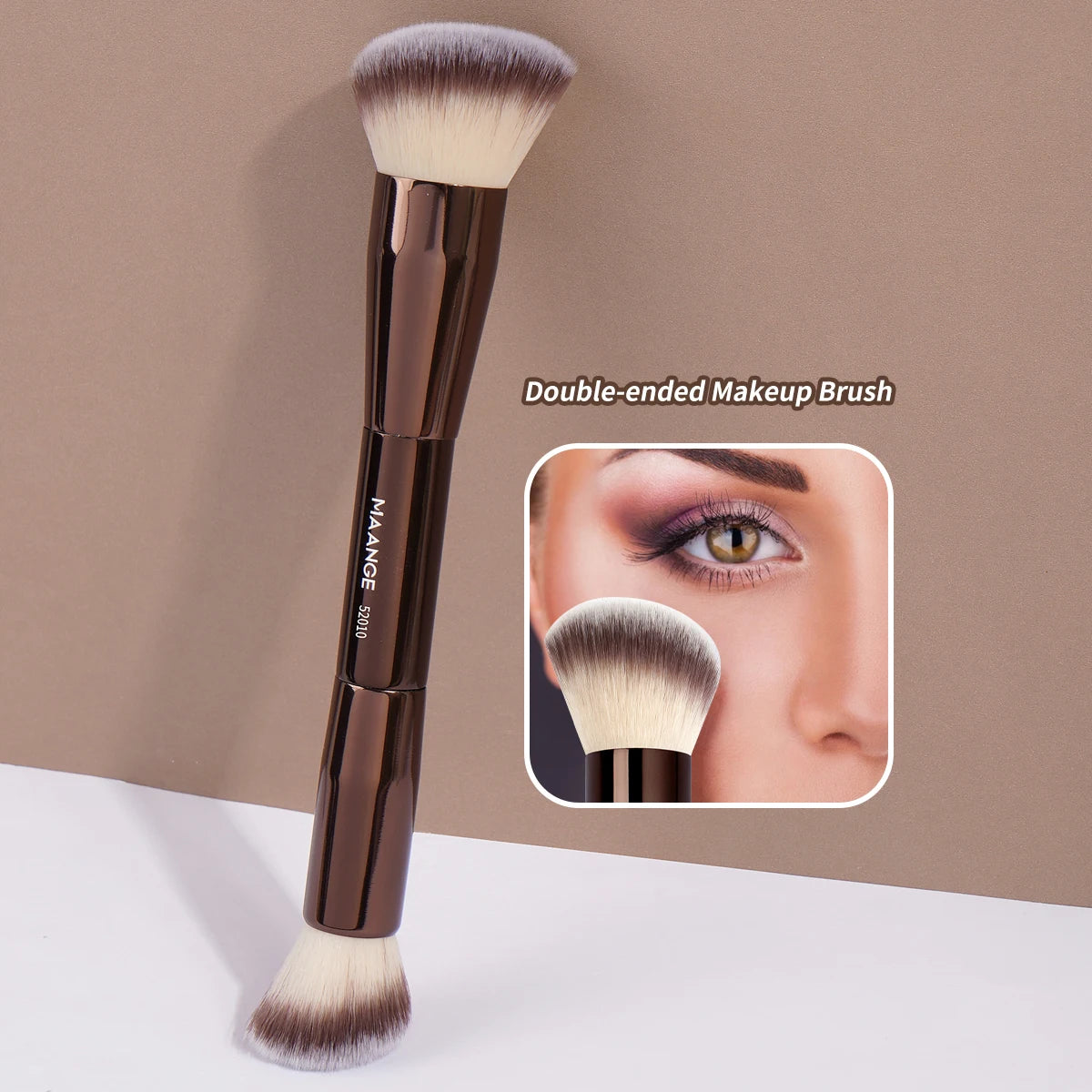 Double-Ended Foundation & Concealer Makeup Brush - Soft Synthetic Bristles