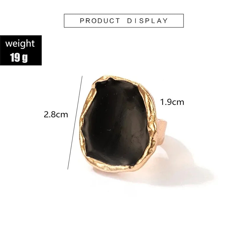 Vintage Irregular Geometry Square Stud Earrings for Women - Black Enamel, Trendy Party Jewelry