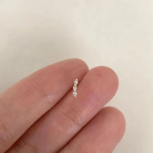 Sterling Silver Zircon Ear Bone Piercing Jewelry for Women - Geometric Horse Eyes Design