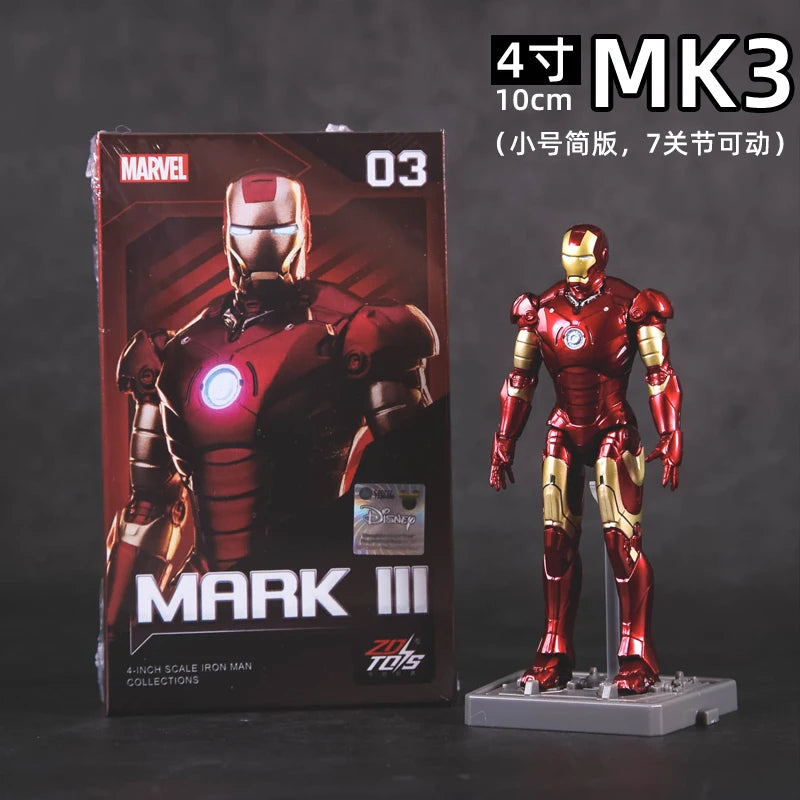 4-Inch Action Figure Set - Iron Man MK1-MK7 Collectible Toys for Kids
