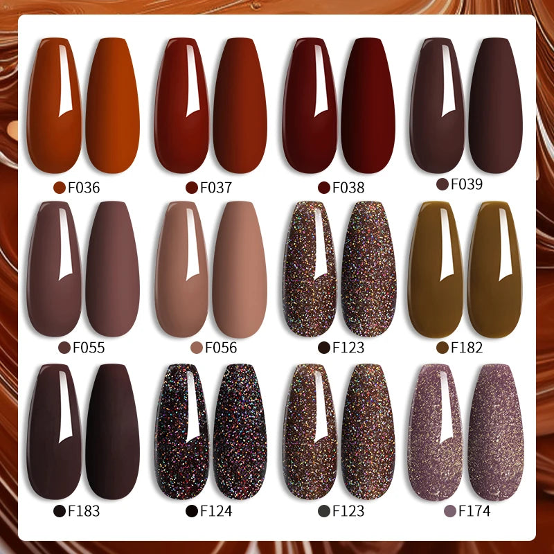 7ml Gel Nail Polish - Brown Earth Coffee Semi-Permanent UV & LED Nail Varnish