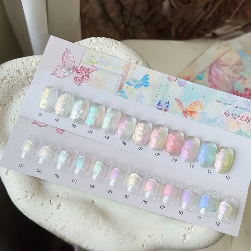 Non-Wipe 3D Aurora Nail Gel for Manicure - Texture Styling & Highlight