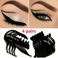 Eyeliner Stencils Set for Smoky Eyes & Winged Cat Eye Makeup - Beginner Friendly, Chemical-Free, 4 Pairs