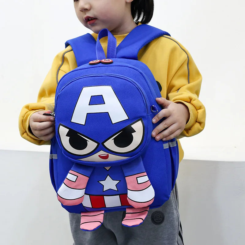 Kids Cartoon Spider-Man and Iron Man Backpack for School and Travel