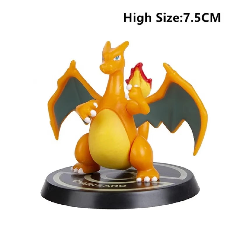 Pokemon Action Figures Set - Pikachu Charizard Blastoise Squirtle Bulbasaur Toy Collection, 6-7cm
