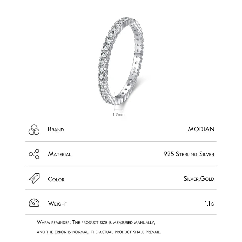 Sterling Silver Zircon Engagement Ring Wedding Band for Women - Bridal Jewelry Gift