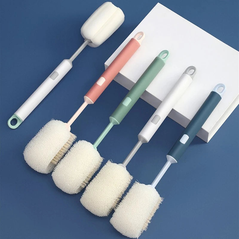 Removable Long Handle Sponge Bottle Brush for Glass and Stainless Steel Cleaning