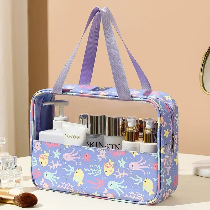 3-Piece Cosmetic Bag Set - Large Capacity Travel Makeup & Bath Wash Organizer