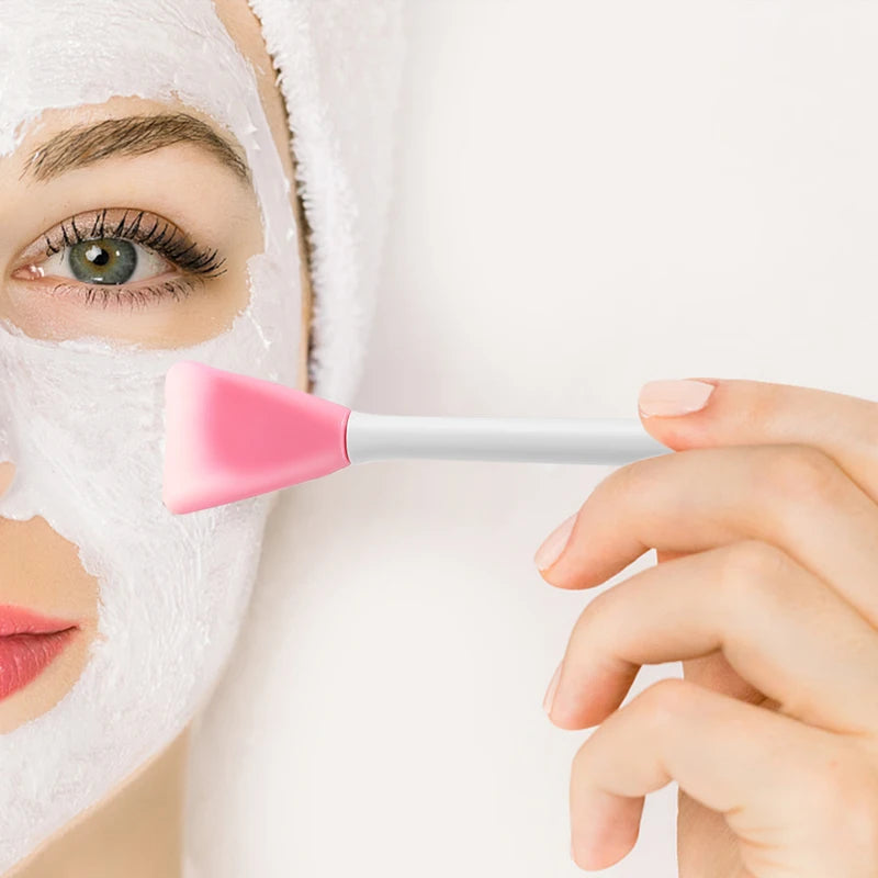 Double Head Silicone Facial Mask Brush Applicator for Skin Cleansing and Makeup