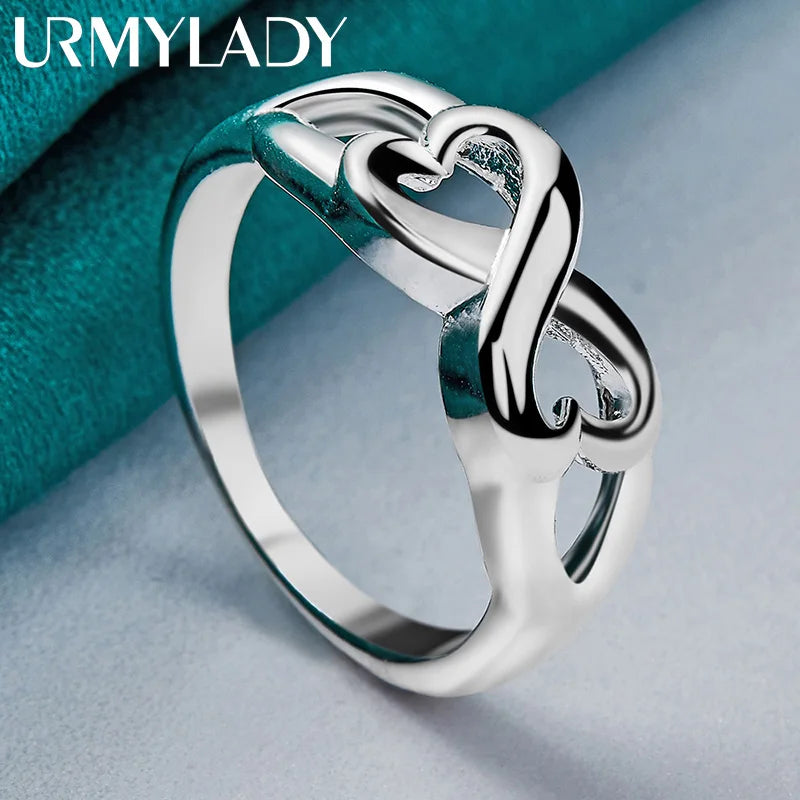 925 Sterling Silver Jewelry Set for Women Valentines Day Gift Necklace Earrings Ring