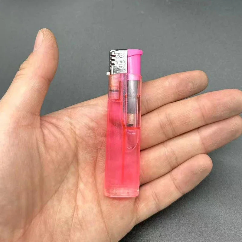 Fake Lighter Spray Bottle with Plastic Case for Emergency Defense, Empty Pepper Water Spray, Multiple Colors