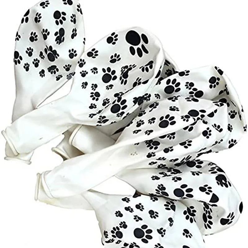 12-Inch Dog Paw Latex Balloons - Animal Theme Party Decor 20pcs