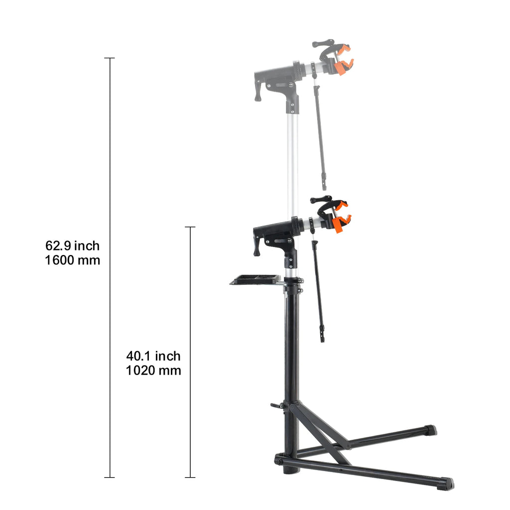 Heavy-Duty Bicycle Repair Stand with 360° Clamp and Tool Tray - Supports 85 lb