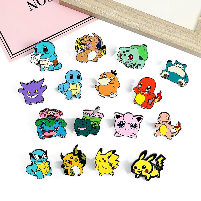 Kawaii Pokémon Lapel Pins Set - Enamel Badge Pins for Backpacks & Accessories