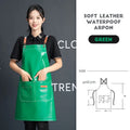Professional Waterproof Leather Barber Apron with Pockets - Customizable Workwear for Hairdressers and Stylists