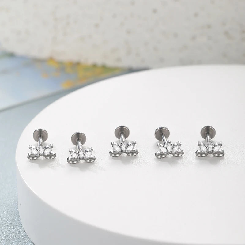 Titanium Labret Ear Tragus Earring Stud Lip Cartilage Helix Body Jewelry 16G