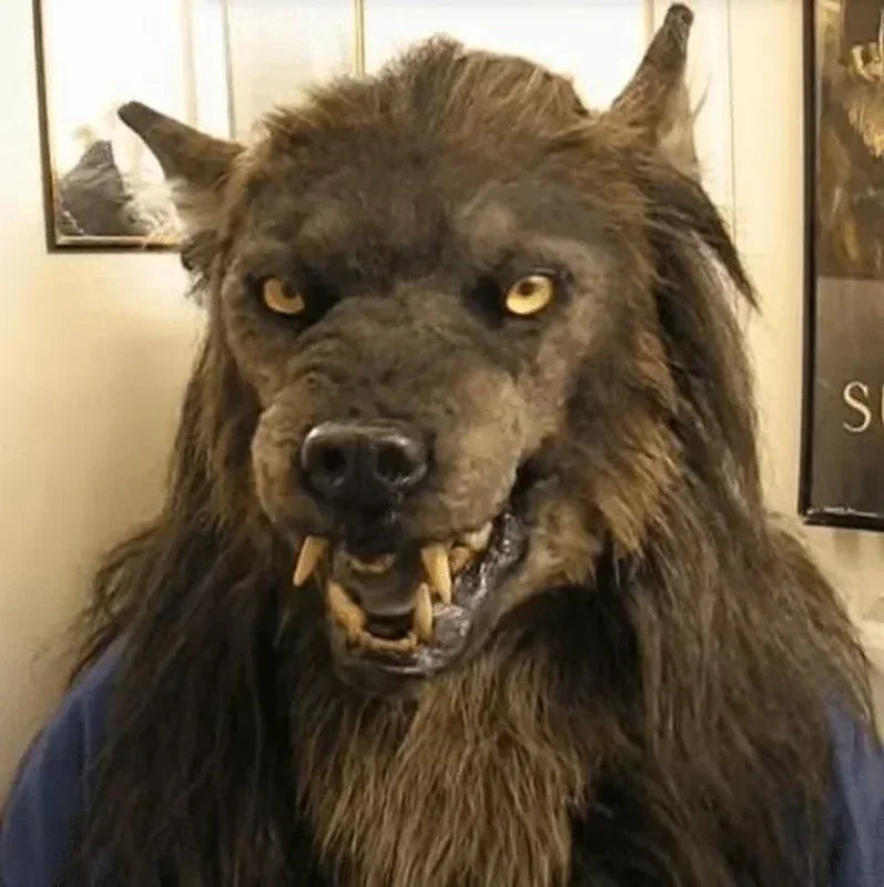 Halloween Latex Wolf Mask Werewolf Headgear for Party Scary Decor