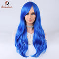 Colorful Diagonal Bangs Long Curly Synthetic Wig for Women Cosplay Party