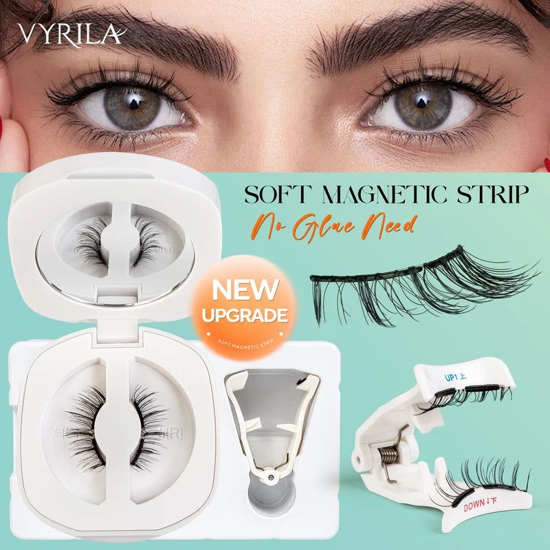 Magnetic Reusable Eyelashes Kit - No Glue Needed, Natural Look, Easy Application