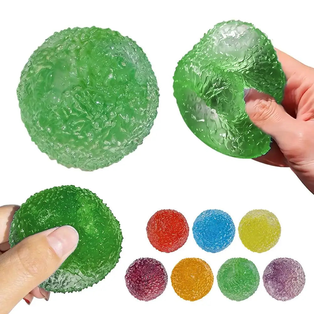 Sensory Stress Reliever Slushie Squeeze Ball with Crackling Noise - Reusable Moldable Fidget Toy for All Ages