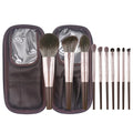 10Pcs Makeup Brush Set - Professional Eyeshadow, Foundation, Blush & Powder Brushes with Bag