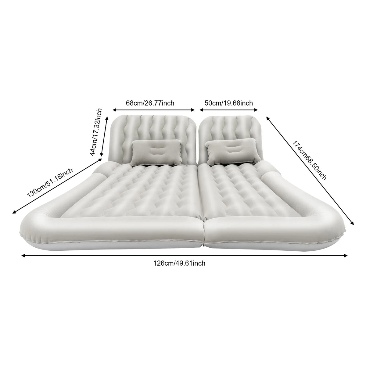 Inflatable Car Air Mattress with Pump - Universal Trunk Camping Bed for Travel & Sleeping