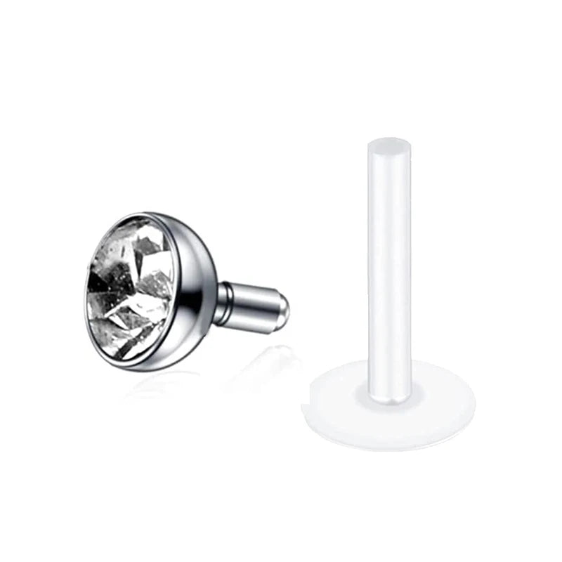 10pcs 16G Flexible Bioflex Acrylic Lip & Helix Piercing Studs Body Jewelry