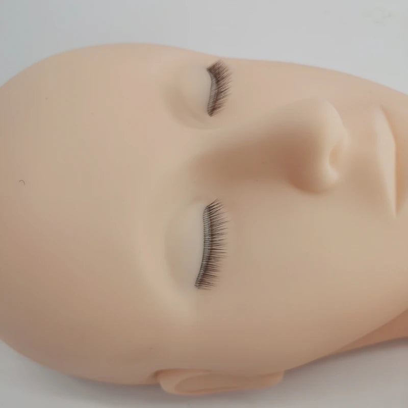 Eyelash Extension Practice Mannequin Head with 4 Lash Layers for Training & Grafting
