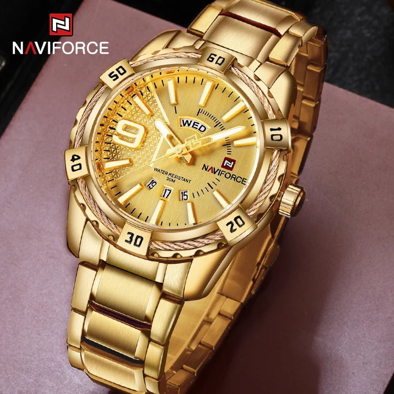 Men's Luxury Quartz Wristwatch Waterproof Steel Band Casual Business Watch
