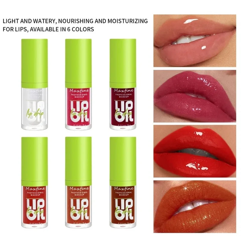 Waterproof Long-Lasting Lip Gloss Set with Non-Stick Cup - 6 Colors