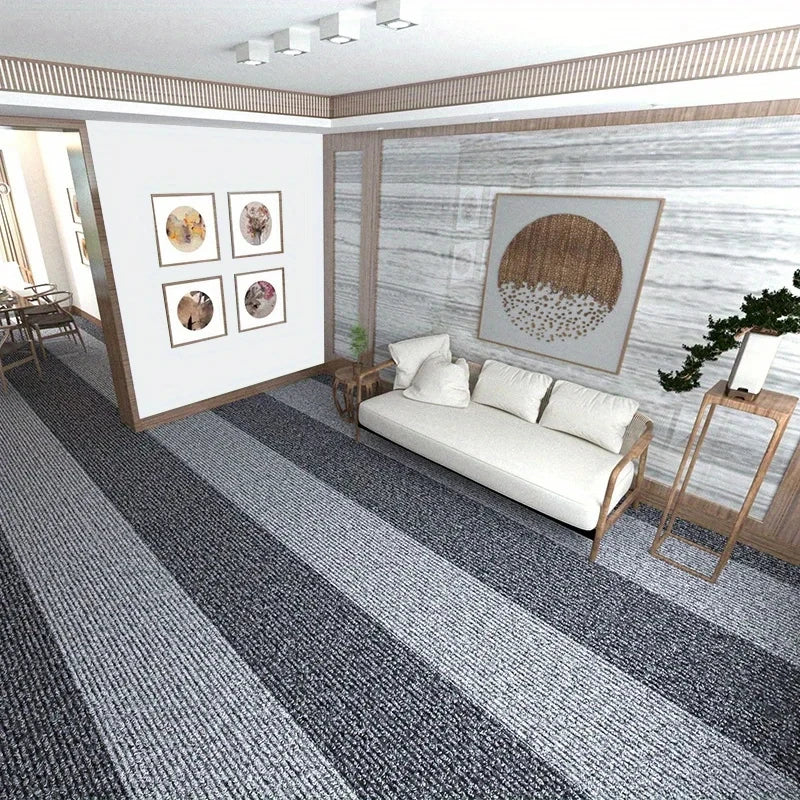 Self-Adhesive Rug for Kitchen and Bedroom 50cm x 2m Solid Color Water-Resistant Carpet