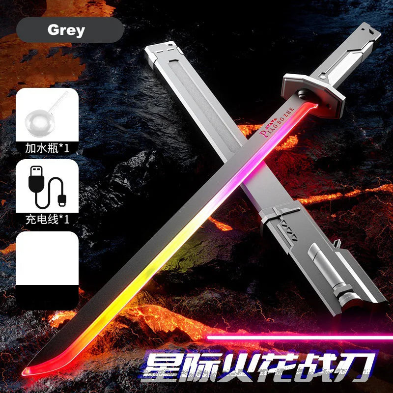 Colorful Glowing Sword Toy with Spark & Smoke Effects – Kids Christmas Birthday Gift