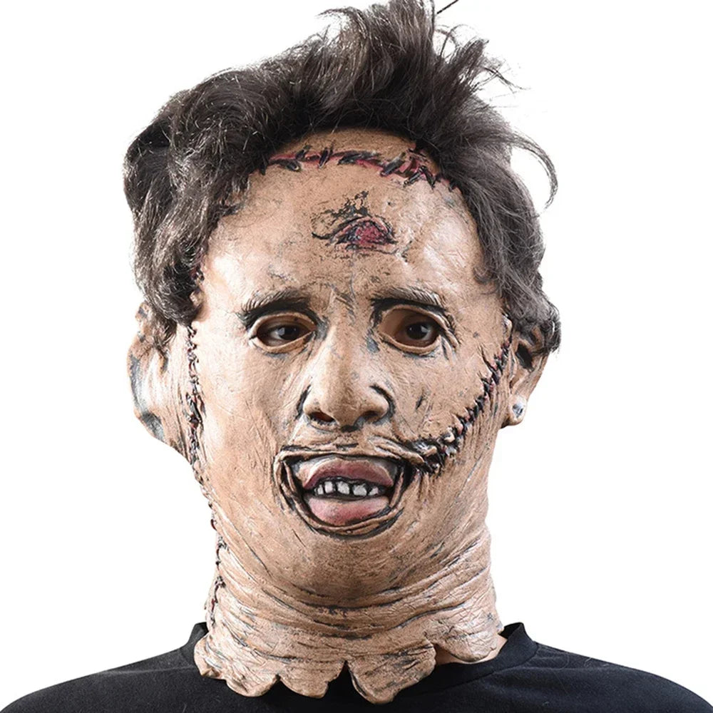 Halloween Leatherface Latex Mask for Cosplay & Party Costumes