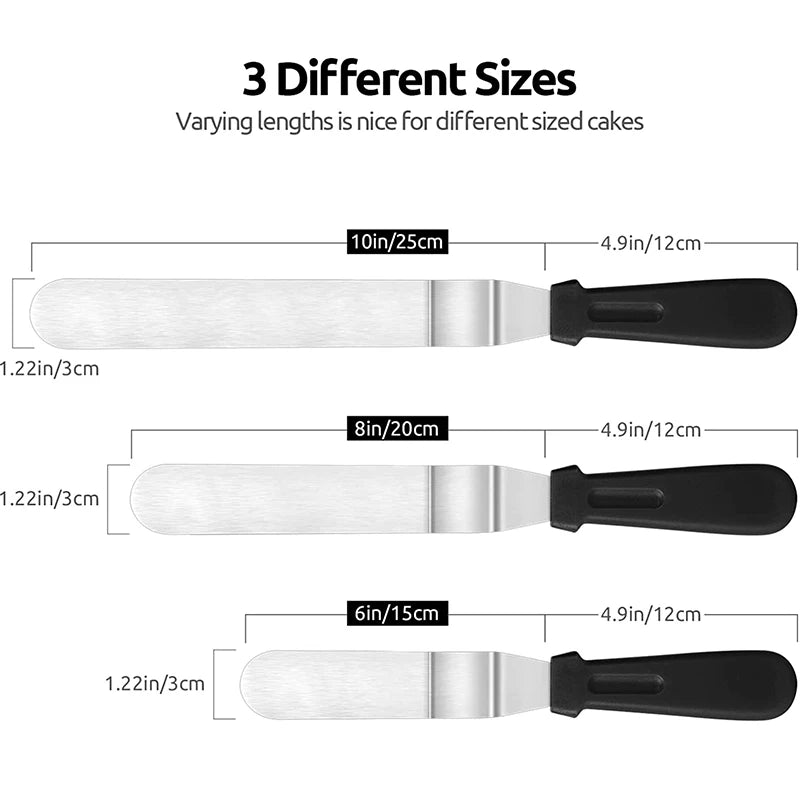 Stainless Steel Cake Offset Spatula with Plastic Handle - Baking & Decorating Tool
