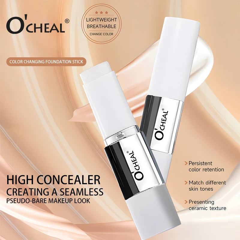 Temperature Changing Foundation Stick for Flawless Matte Face Makeup - Waterproof & Long-Lasting