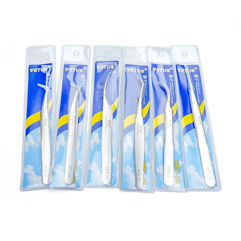 Eyelash Extension Tweezers Stainless Steel High Precision Anti-Static Makeup Tools