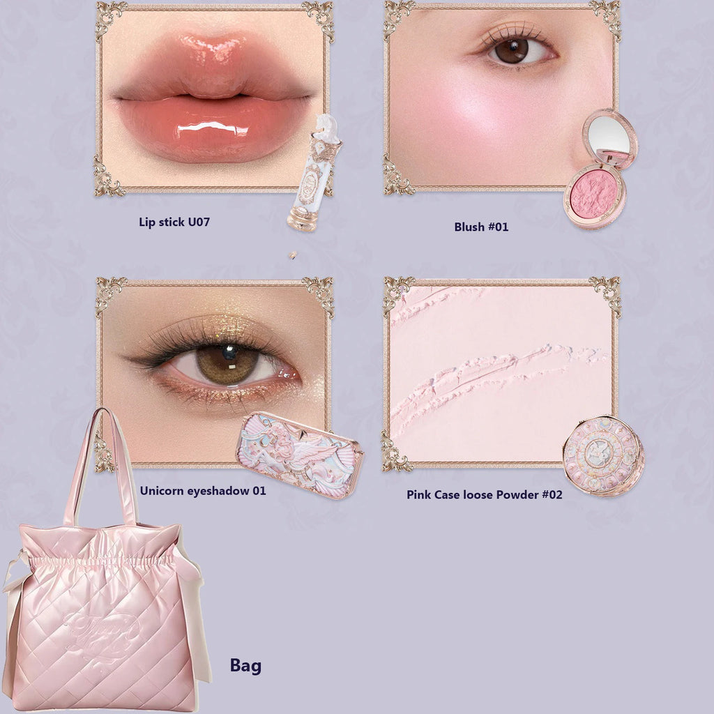 Vegan Makeup Gift Set with Eyeshadow, Blush, Lipstick – Complete Face & Eye Collection