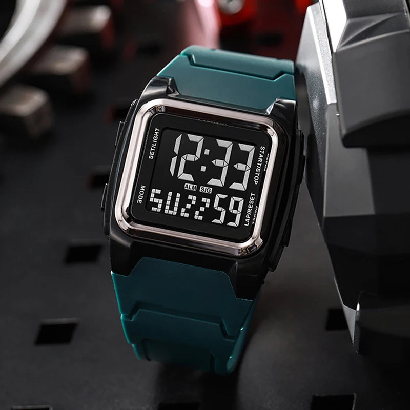 Men's Digital Sports Watch Waterproof LED Luminous Stopwatch Alarm Clock