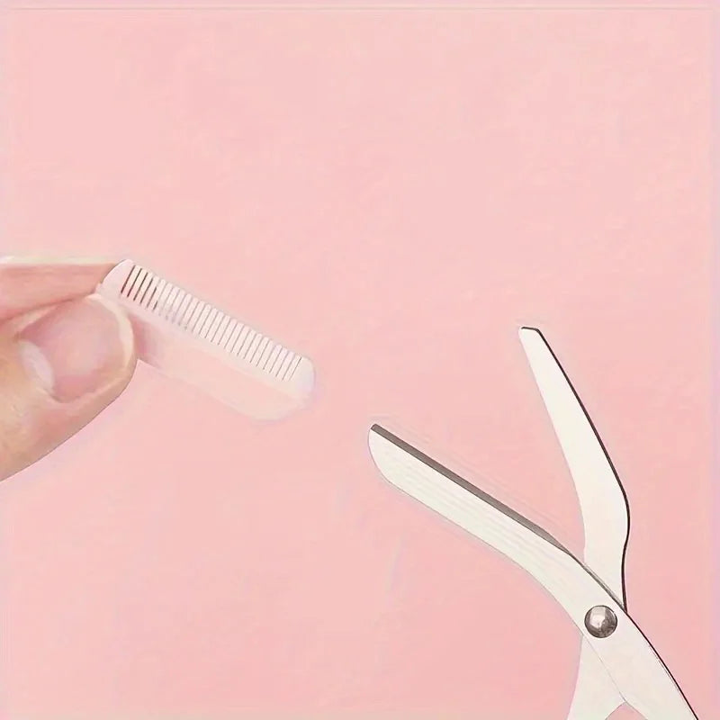 Eyebrow Trimmer Set with Precision Scissors & Comb - For On-The-Go Grooming