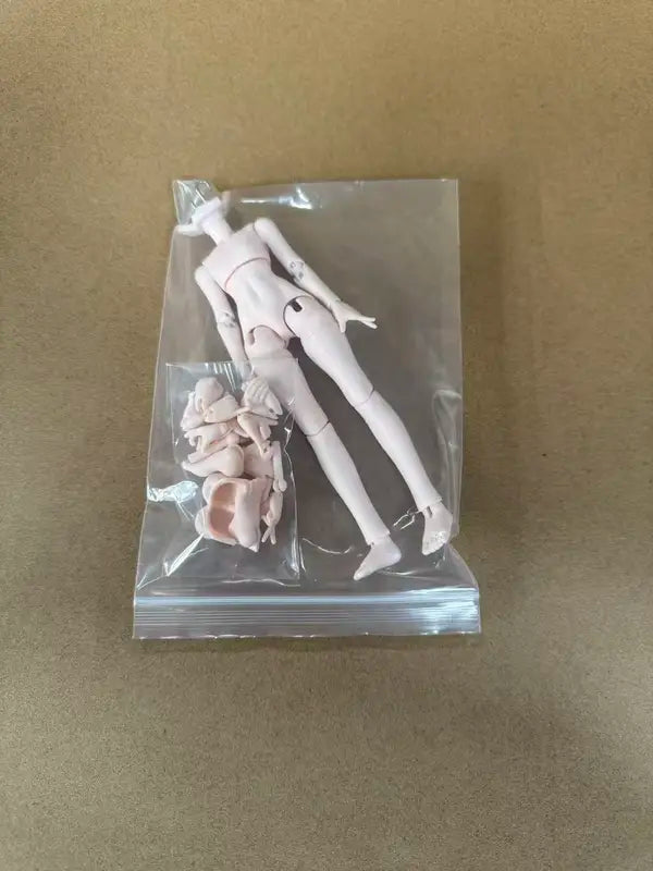Movable 16cm Pink and White BJD Doll with Joint Handles and Accessories
