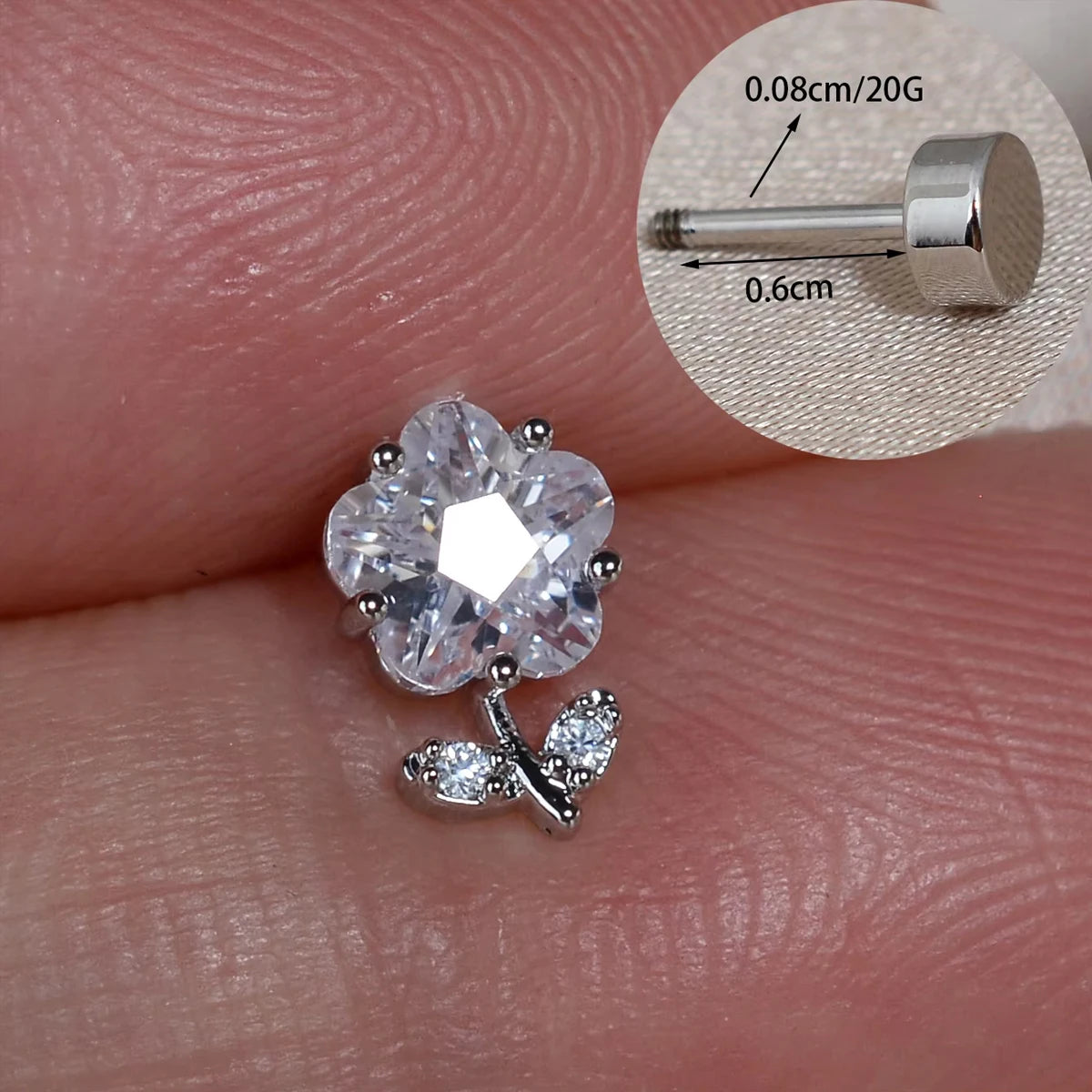 Dainty Sparkly CZ Flower Stud Earrings for Women Stainless Steel Jewelry