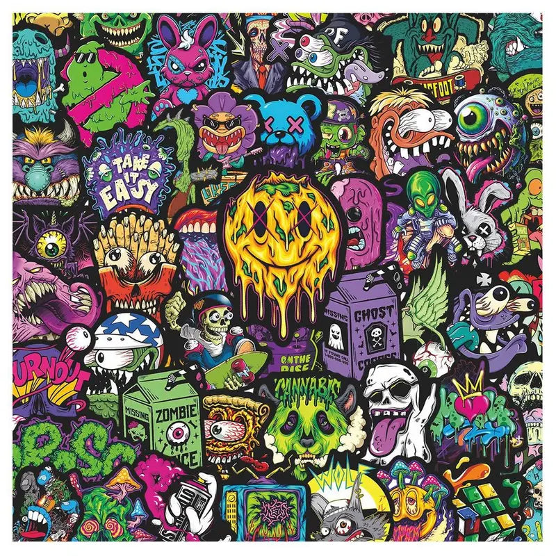 55Pcs Gothic Ghost Face Skull Stickers for Notebook Journal Mug Decor AnimeWorlds
