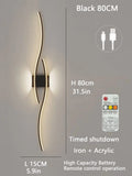 Minimalist LED Wall Light with Curved Wave Design - Dimmable Indoor Sconce for Living Room Bedroom Corridor