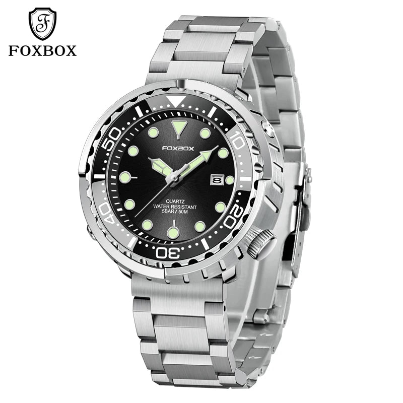 Men's Waterproof Sport Quartz Watch 50ATM Diver Watch with Date
